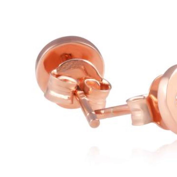 Sterling Silver VIRGO Earrings Rose Gold Plated - Picture 4 of 5